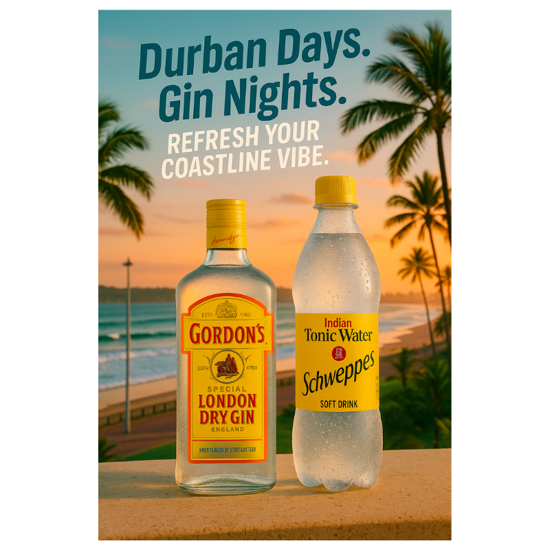 Gordon's London Dry 750ml & Schweppes Tonic Water 1ltr